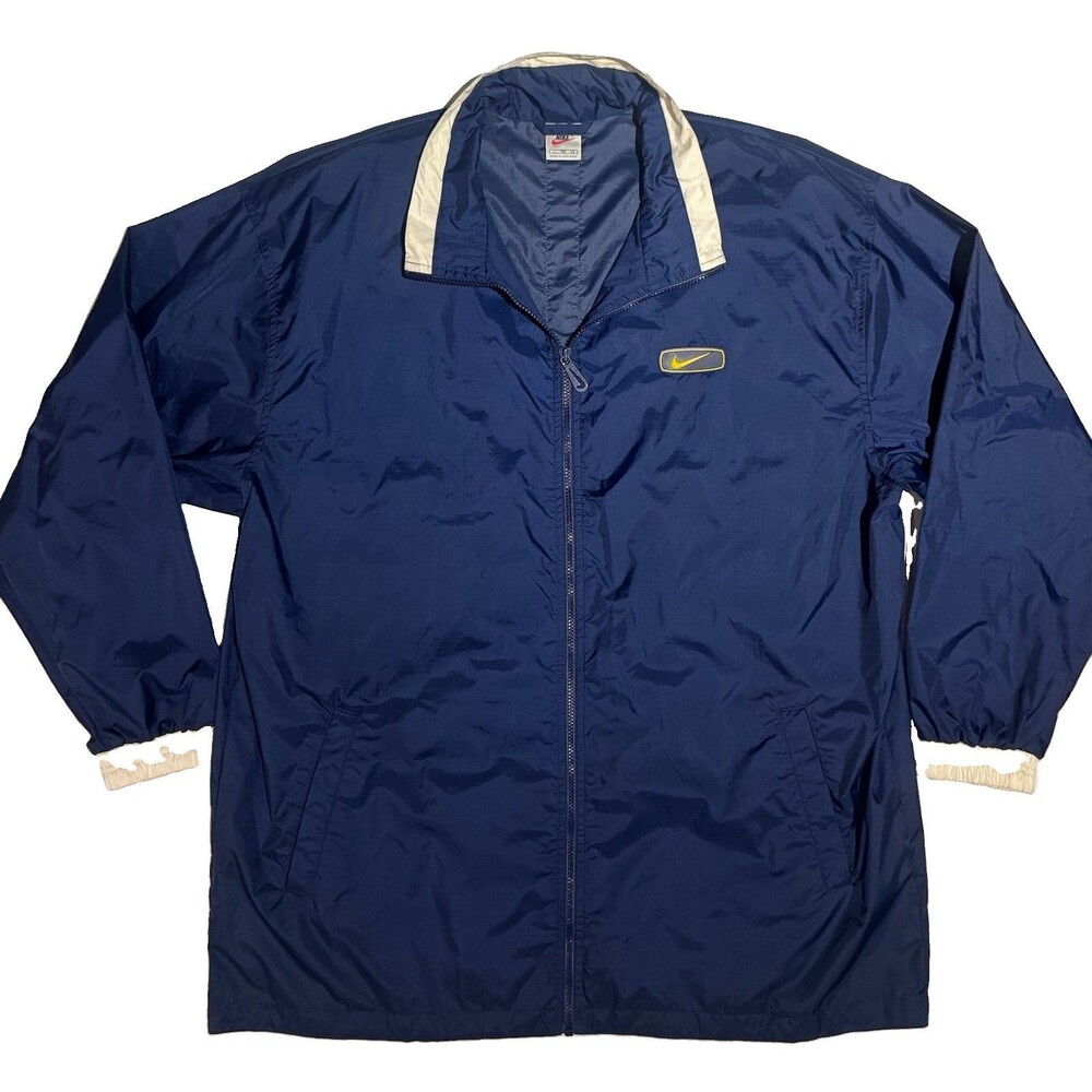 Vintage 90s Nike Jacket Windbreaker Jacket Nylon Full Zip Blue Mens XL Retro